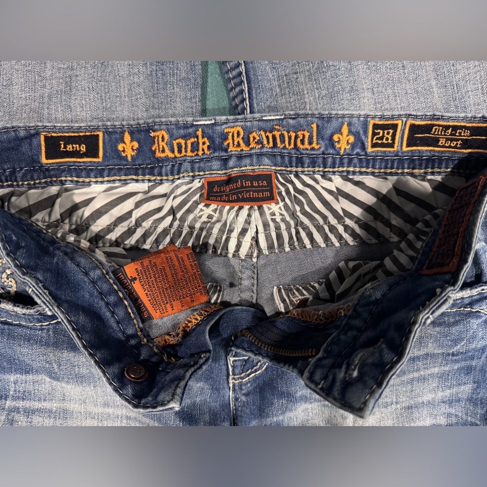 Rock Revival Mid-Blue Boot Cut Jeans